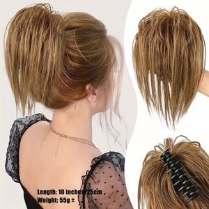 Messy Bun Hair Piece Real Human Hair Buns Wavy Curly Chignon Wig extensions